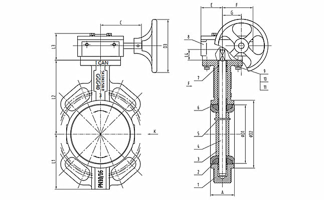 DN80對(duì)夾渦輪蝶閥